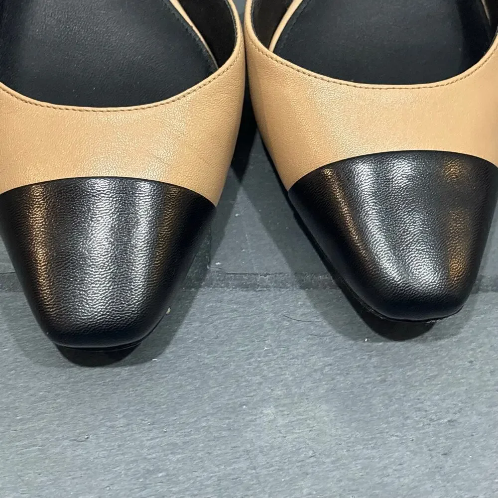 Veronica Beard Cecile Leather Cap Slingback - 6.5M